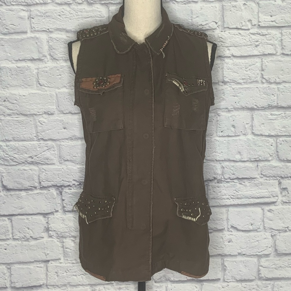 Miss Me Queen Of My Castle Denim Vest